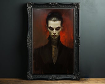 Vintage Vampire Print | Spooky Poster | Halloween Poster | Vampire Print | Halloween Printable Wall Art | Halloween Decor | Digital Download