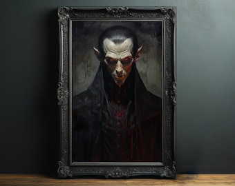 Vintage Dracula Print | Spooky Poster | Halloween Poster | Vampire Print | Halloween Printable Wall Art | Halloween Decor | Digital Download