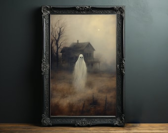 Vintage Ghost Print | Spooky Poster | Halloween Poster | Ghost Print | Halloween Printable Wall Art | Halloween Decor | Digital Download
