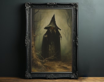 Vintage Witch Print | Spooky Poster | Halloween Poster | Witch Poster | Halloween Printable Wall Art | Halloween Decor | Digital Download
