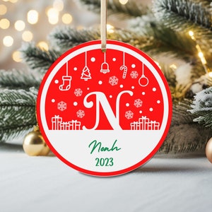 Naam eerste ornament, gepersonaliseerde eerste ornament, 2023 familie ornament, letter naam ornament, aangepaste eerste ornament,