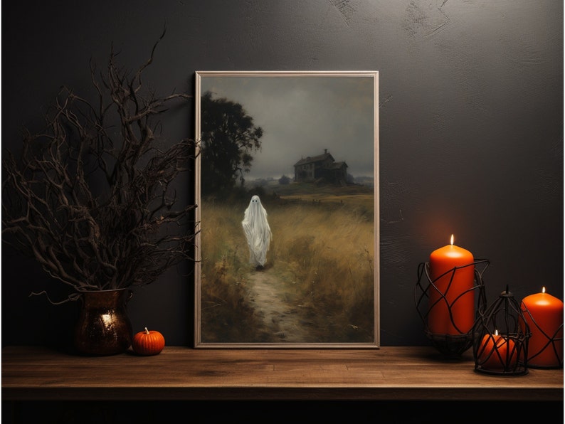 Vintage Ghost Art Print: Spooky Halloween Poster (digital Download) - Etsy
