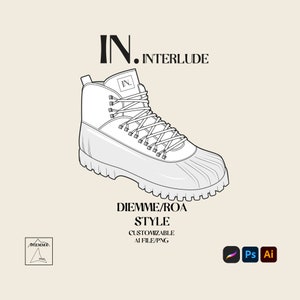 Suede Hiking Shoes Sneakers 2024 Template Tech Pack Streetwear Luxury Vector Footwear Illustrator Mockup Custom Design