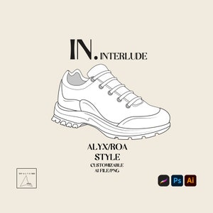 Designer Sneakers 2024 Template Tech Pack Streetwear Luxury Vector Footwear Illustrator Mockup Custom Design