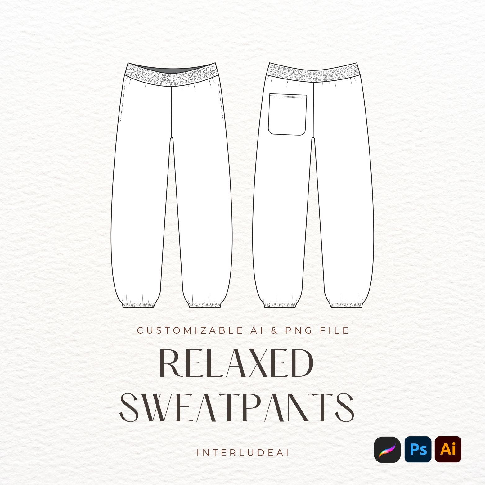 WOMENS SWEATPANTS TECH PACK TEMPLATE 