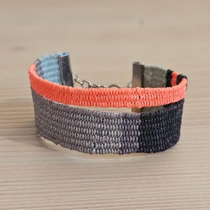 Handwoven Textile Bracelet: Colorful Boho Chic Jewelry
