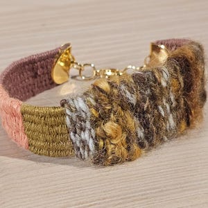 Hand-woven Bracelets | Hand-spun wool, silk & linen | One-of-a-Kind | Textile jewelry | Hand-woven | Boho Chic | Unique gifts