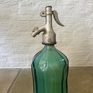 1940s petrol blue soda bottle