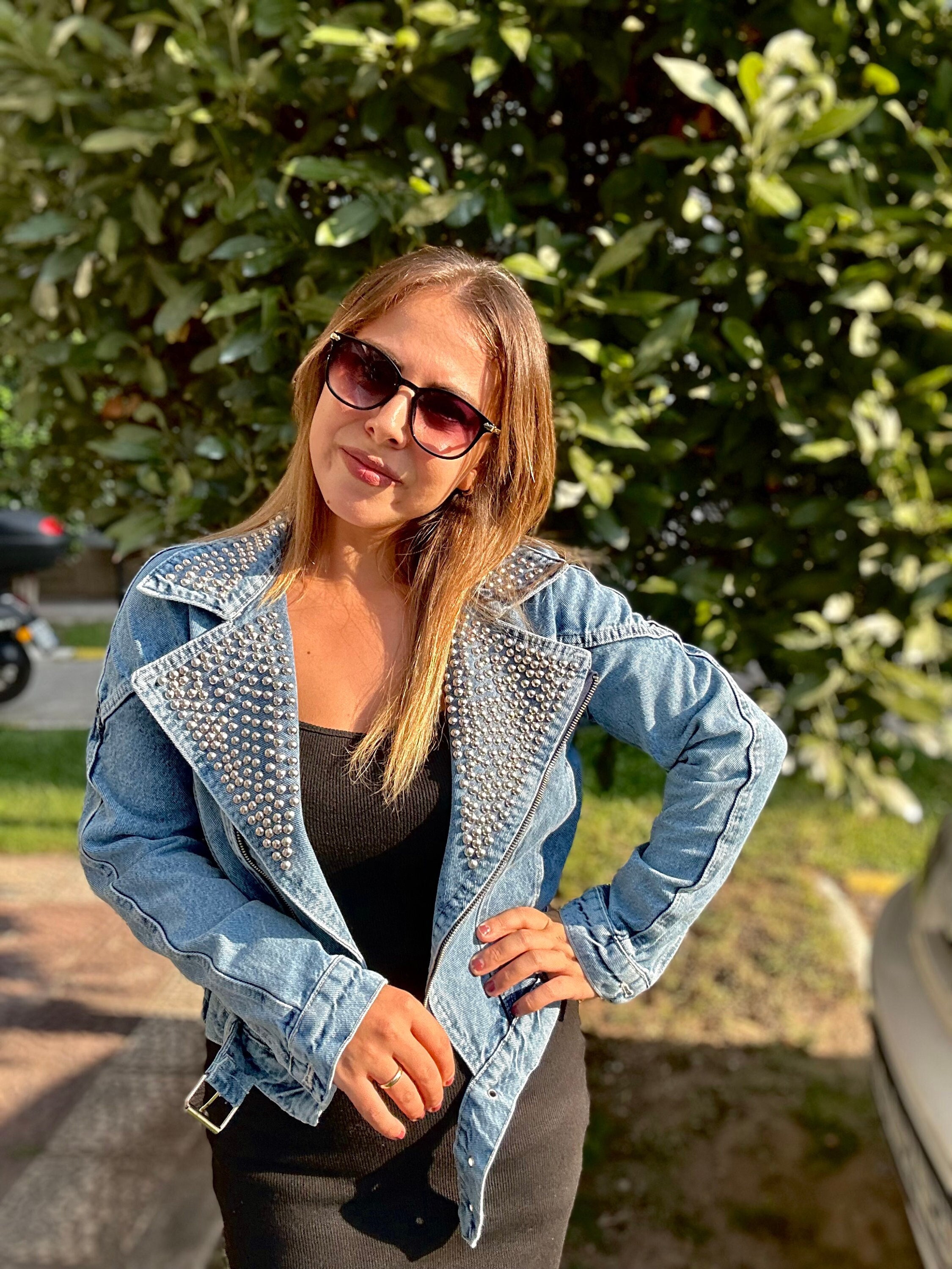 Ladies embellished denim jacket discount