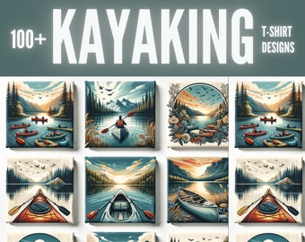 100+ Kayaking T-shirt designs | Mega Bundle | Adventure design png | svg png eps | Instant Download