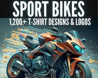 Más de 1200 motos deportivas / Mega paquete / Diseños de camisetas y logotipos / Descarga instantánea / Uso comercial gratuito