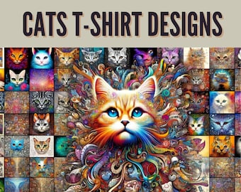 300+ Cats T-Shirt Designs | Mega Bundle | svg png eps dtx | Instant Download | Free Commercial Use