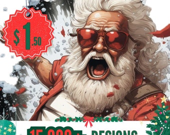 15,000+ Designs | Christmas Mega Bundle | Christmas Santa Svg | Santa Svg | Xmas Tree, Cut Files Cricut | Instant Download | svj png dtf jpg