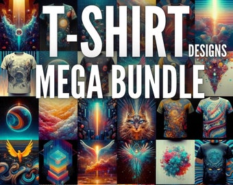 Disegni unici di t-shirt / Mega Bundle digitale / a strati, stampe digitali, cricut / svg png eps dfx jpg / Download istantaneo