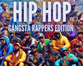 Plus de 450 designs de t-shirts et logos hip hop gangsta rappers vol. 3 | Édition spéciale | Pack de créations rap | Téléchargement instantané | Utilisation commerciale gratuite