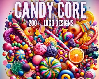 Más de 100 diseños de logotipos de Candy Core Vol 2 / Descarga instantánea / Uso comercial gratuito / jpg / Uso comercial gratuito