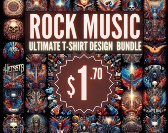 Más de 500 diseños de camisetas de Rock & Roll definitivos / Mega paquete SVG / Diseños de camisetas de bandas de rock metal / Banda de rock clásica / svg, png, dtf, jpg