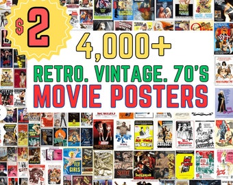 Más de 4000 carteles de películas retro vintage / Mega paquete / Gráficos de alta calidad / Descarga de Google Drive