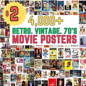 4,000+ Retro Vintage Movie Posters | Mega Bundle | High Quality Graphics | Google Drive Download