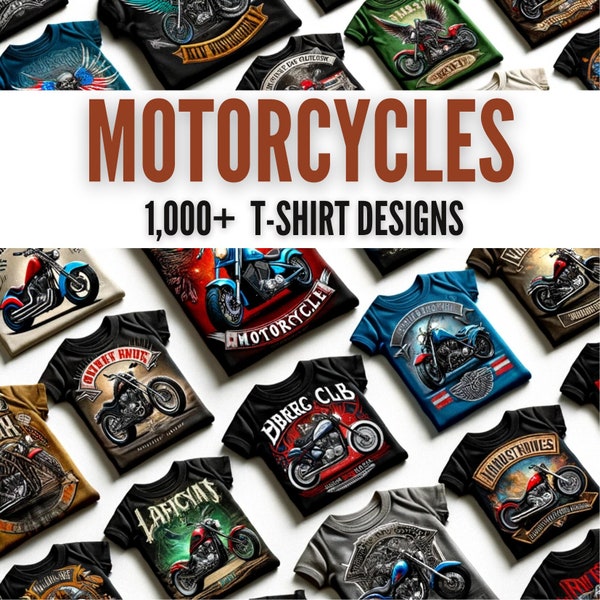 1,000+ Motorcycles T-Shirt Designs | Ultimate Mega Bundle | Motorcycle SVG Bundle, Cars SVG, PNG | Trucks T-Shirts