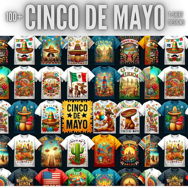 Plus de 100 designs de t-shirts Cinco de Mayo | Téléchargement instantané | svg png eps jpg