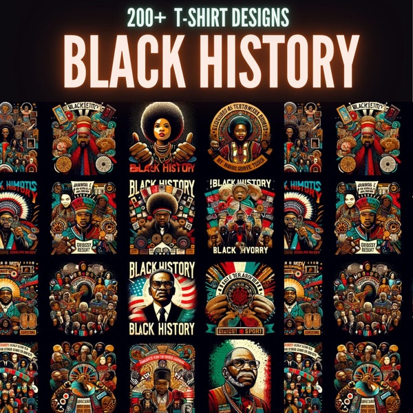 200+ Black History T-Shirt Designs | Mega Bundle | Instant Download | svg png eps jpg