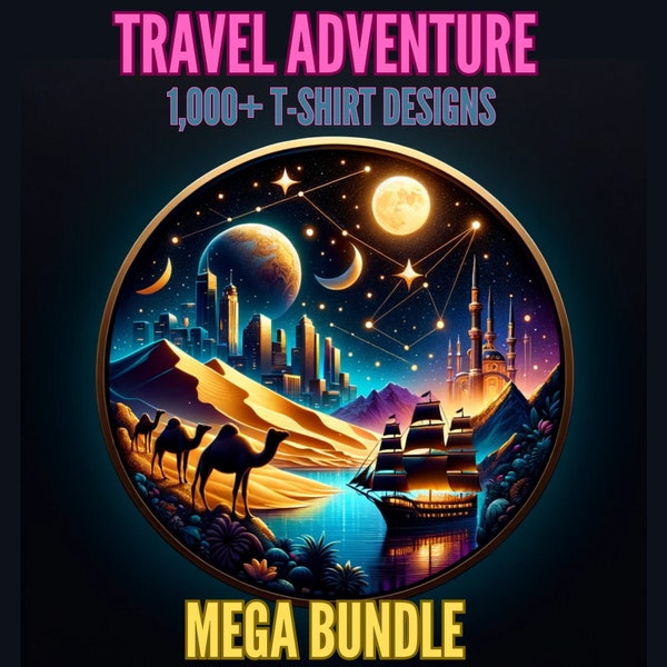 1,000+ Travel Adventure t-shirt designs | Mega Bundle | Camping t-shirt bundle | Adventure design png | svg png eps | Instant Download