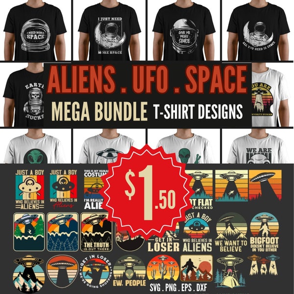 500+ UFO Alien Astronaut Space SVG Mega Bundle | Alien Png, UFO Png, Spaceship Svg Bundle, Alien Spaceship | Instant Download