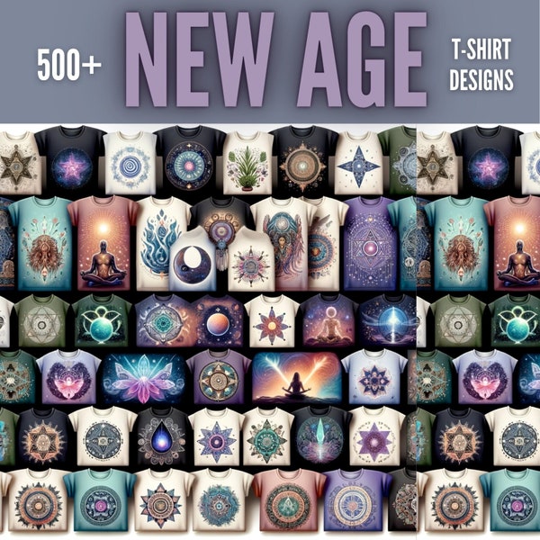 500+ New Age T-Shirt Designs | Mega Bundle | Instant Download | svg png eps jpg