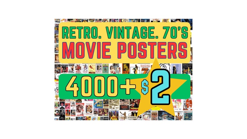 4,000 Retro Vintage Movie Posters Mega Bundle High Quality Graphics Google Drive Download image 2