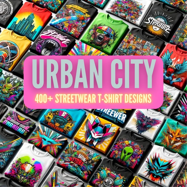 450+ Urban City T-Shirts Designs | Mega Bundle | Ultimate Streetwear T-Shirt Design Bundle | Instant Download | svg png eps jpg