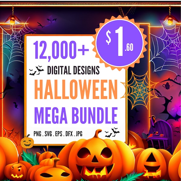 12,000 + Halloween Digital Clip Art Images | Mega Bundle Special | PNG, SVG, EPS, jpg  | 2023 Edition | High Quality | Instant Download