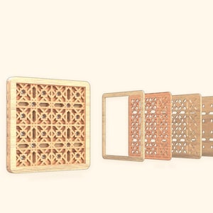 Archivo cortado con láser - Arte de pared árabe multicapa - Marco geométrico DIY - archivo svg para madera, acrílico, cartón - svg, dxf, ai, lightburn