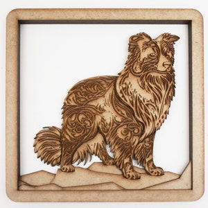 Laser Cut Plans - Dog Border Collie Frame - Multilayer Artwork - Lightburn - Border Collie Svg - Dog Laser Cut Files - Svg Dxf Ai Eps Pdf