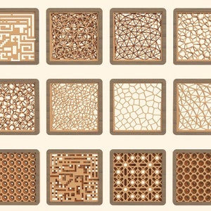 Pacchetto di taglio laser - Cornici svg a strati in legno - Piani di taglio laser - File di taglio laser fai da te - Mega Bundle svg - Set di design geometrico facile da assemblare