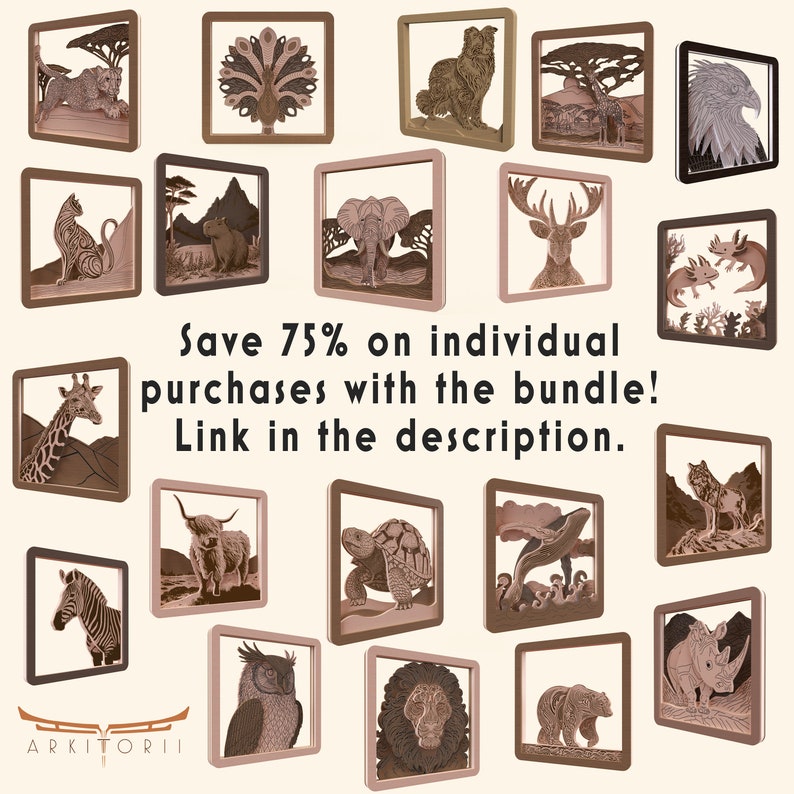 Puede incluir: Una colecci&oacute;n de 20 archivos de corte digital con varios animales, incluyendo una jirafa, una cebra, un le&oacute;n, un rinoceronte, un elefante y m&aacute;s. Los archivos son perfectos para crear arte de pared decorativo, decoraci&oacute;n del hogar o regalos personalizados.