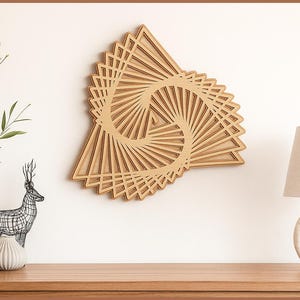 Multilayered Wood Mandala Laser Cut - Original Design - Easy to Assemble - 3D Layered svg File - Geometrical Patterns - Parametric Artwork