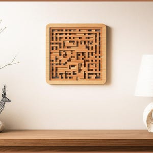 Szablon wycinany laserowo – ramka DIY w kształcie labiryntu 3D SVG – pliki CNC do drewna – pliki wycinane laserowo – pliki wektorowe