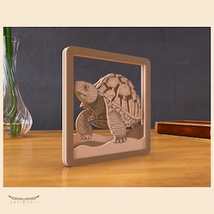 Multilayer svg Artwork - Laser Cut Plans - Tortoise Frame - Lightburn - Turtle - Cutting File - Laser Cut Files - Vector - Svg Dxf Ai