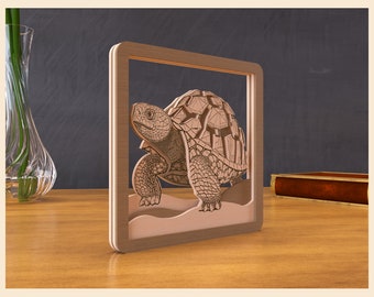 Laser Cut Plans - Tortoise Frame - Multilayer Artwork - Lightburn - Turtle - Cutting File - Laser Cut Files - Vector - Svg Dxf Ai Eps Pdf