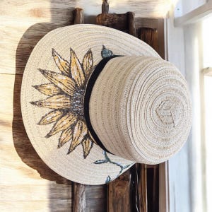 Hand-Painted Straw Sun Hat - Sunflower