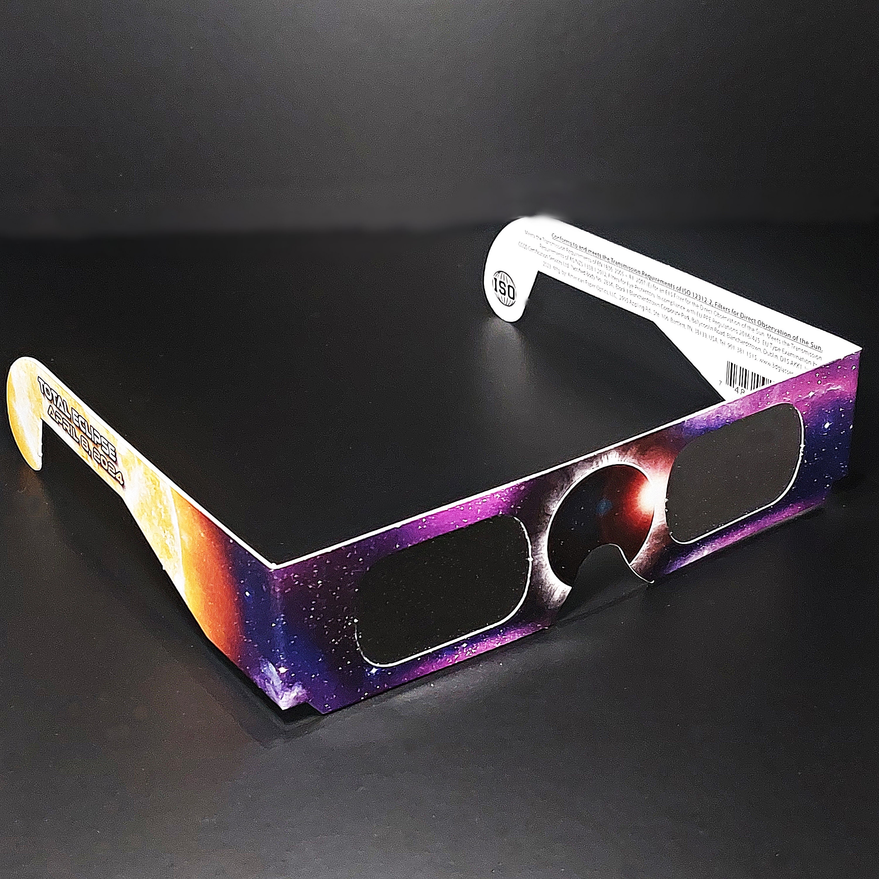 2 Pack Solar Eclipse Glasses, ISO 123122 and CE Certified, Safe