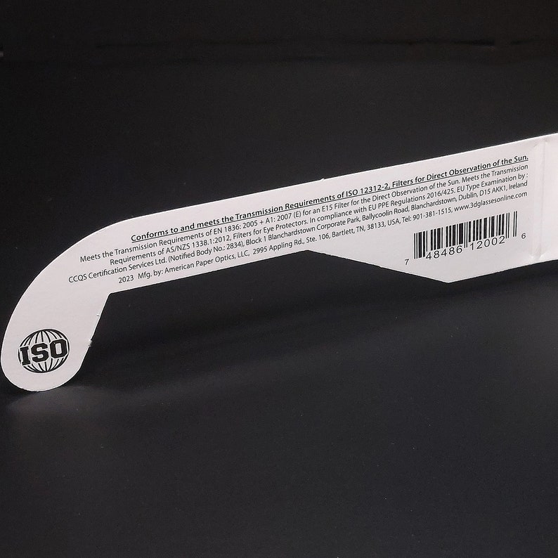 25 Pack Solar Eclipse Glasses, ISO 123122 and CE Certified, Safe