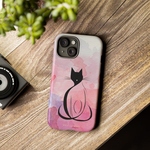 Phone Case Cat Watercolor | Cute Phone Case | Animal Art | Tough Cases