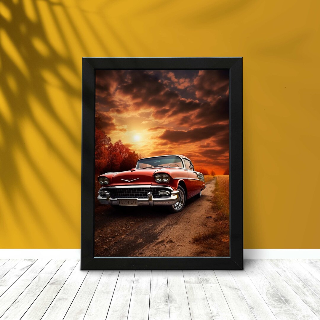 Old Timer Art Classic Digital Poster Old Timer Meadow Clouds Photo
