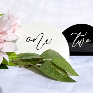 Half Circle Mirror Acrylic Table Numbers | Half Moon Arch Table Signs | Wedding Acrylic Table Signs | Wedding Signage| Custom Wedding Signs