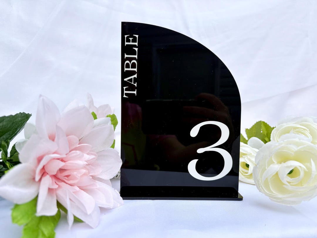 Half Arch Acrylic Table Numbers| Acrylic Table Numbers| Personalized ...