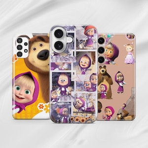 Cute Masha and the Bear Phone Case, Fun Cartoon Cover with Silly Little Masha Vibes