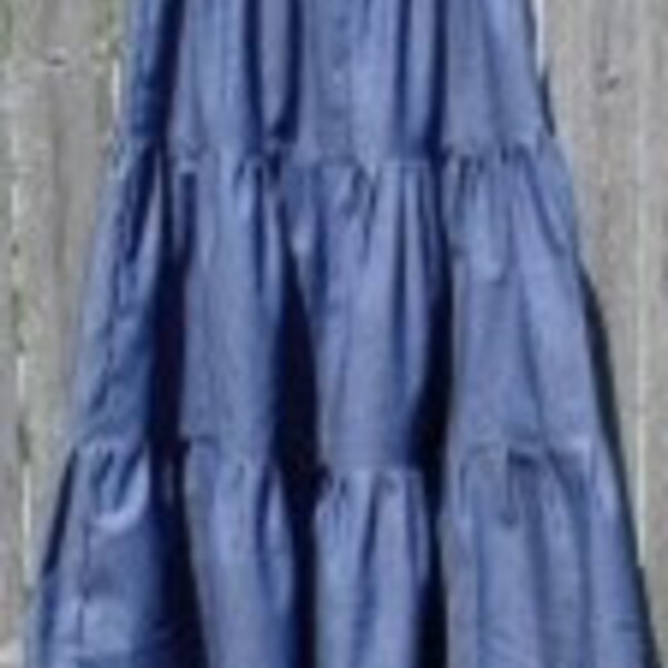 Vintage Eyelet and Denim Prairie Skirt - XS/S
