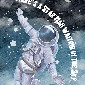 Starman Digital Print - David Bowie Song - Lyric Poster